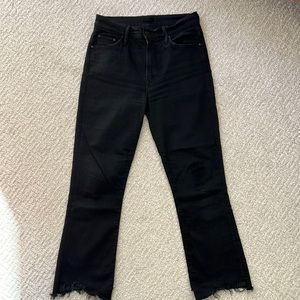 Black ankle cropped Mother jeans, size 28